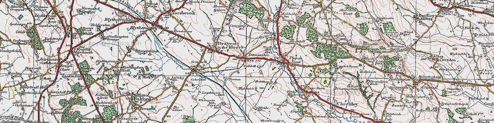 Old map of Totmonslow in 1921