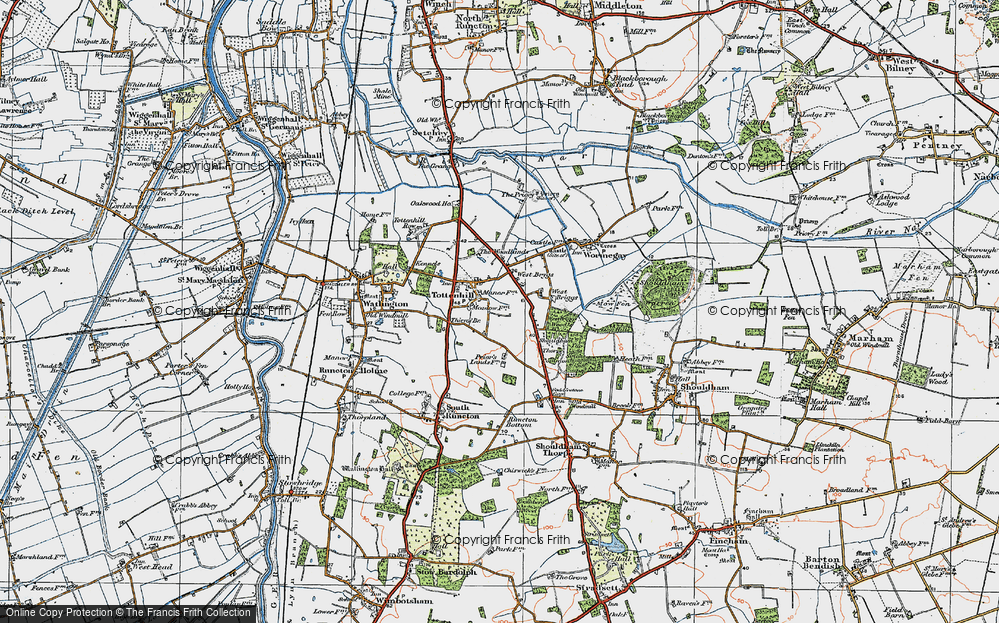 Old Map of Tottenhill, 1922 in 1922