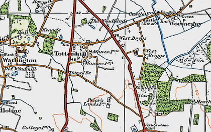 Old map of Tottenhill in 1922