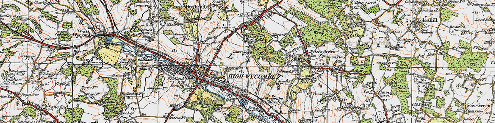 Old map of Totteridge in 1919