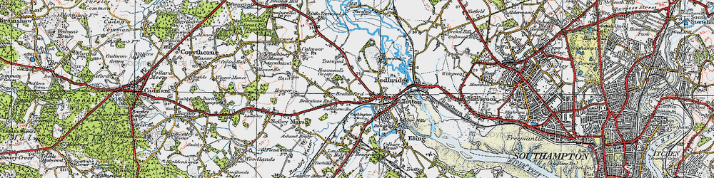 Old map of Totton in 1919
