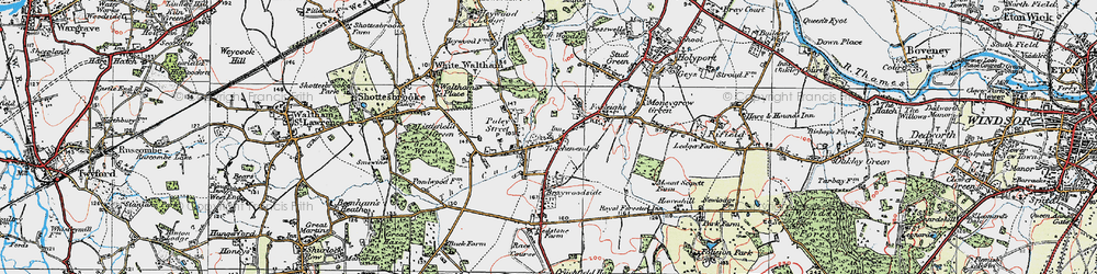 Old map of Touchen-end in 1919