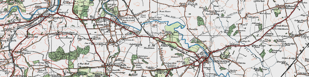 Old map of Toulston in 1925