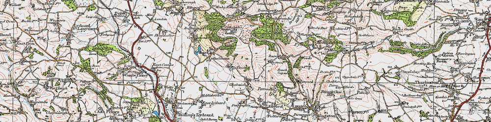 Old map of Toulton in 1919