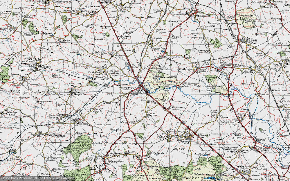 Old Map of Towcester, 1919 in 1919