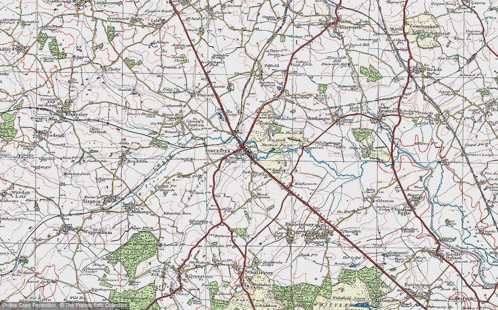 Historic Ordnance Survey Map of Towcester, 1919