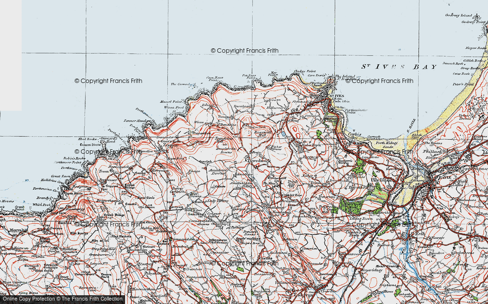 Old Map of Historic Map covering Beagletodn Downs in 1919
