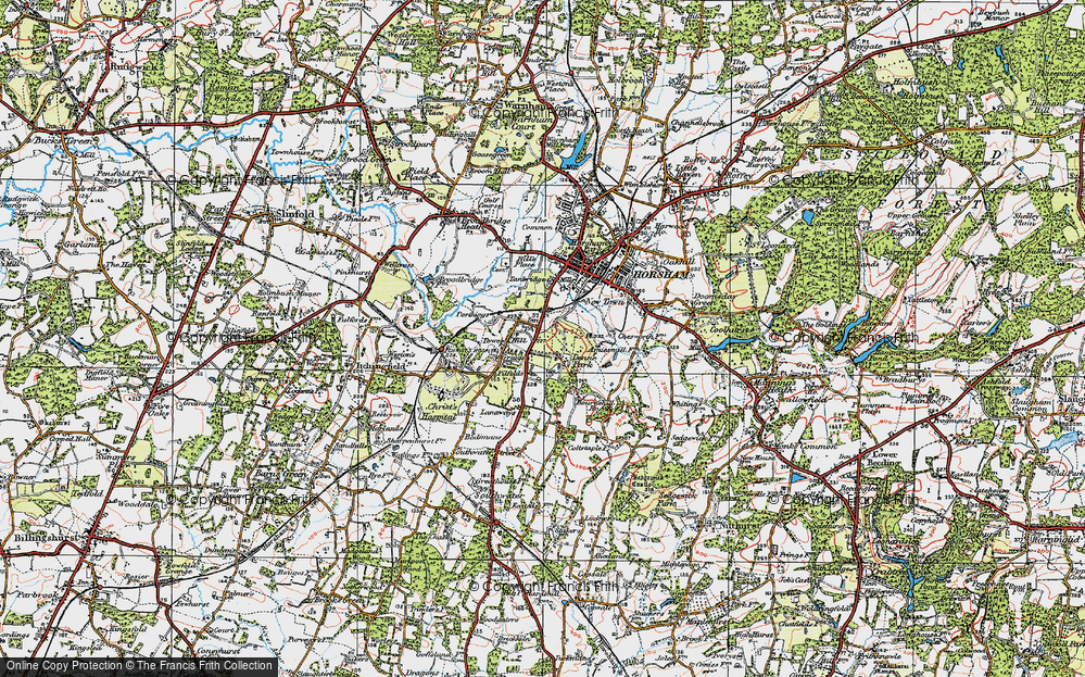 Old Map of Historic Map covering Bournehill Ho in 1920