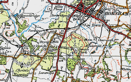 Old map of Bournehill Ho in 1920
