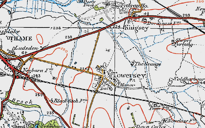 Old map of Towersey in 1919