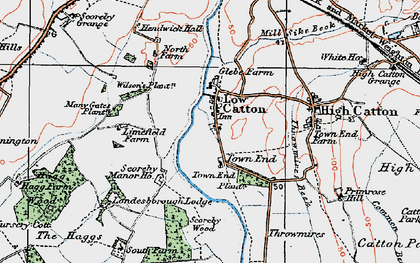 Old map of Town End in 1924