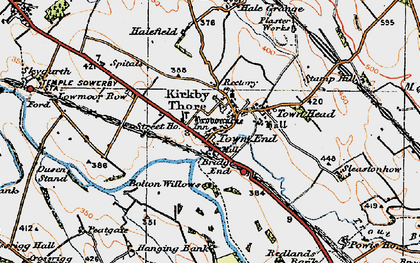Old map of Town End in 1925