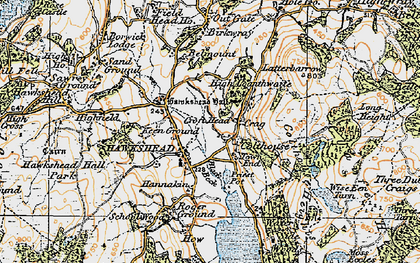 Old map of Town End in 1925