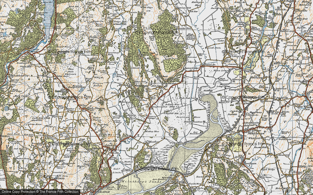Old Map of Historic Map covering Bellart How Moss in 1925