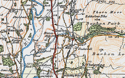 Old map of Barbon Low Fell in 1925
