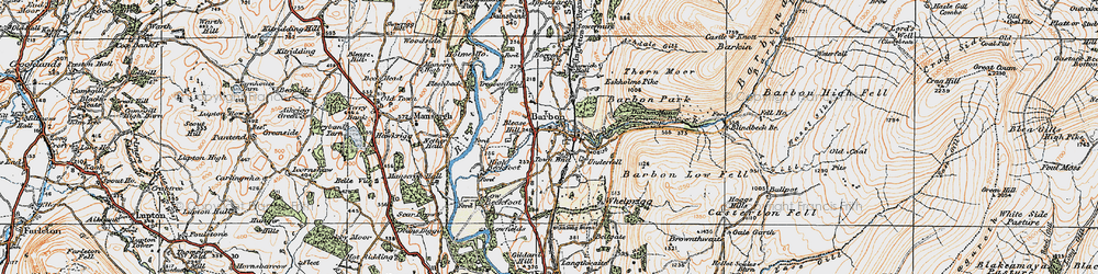 Old map of Barbon Beck in 1925