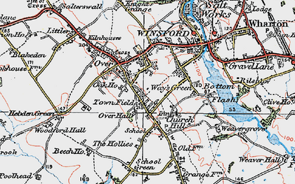 Old map of Town Fields in 1923