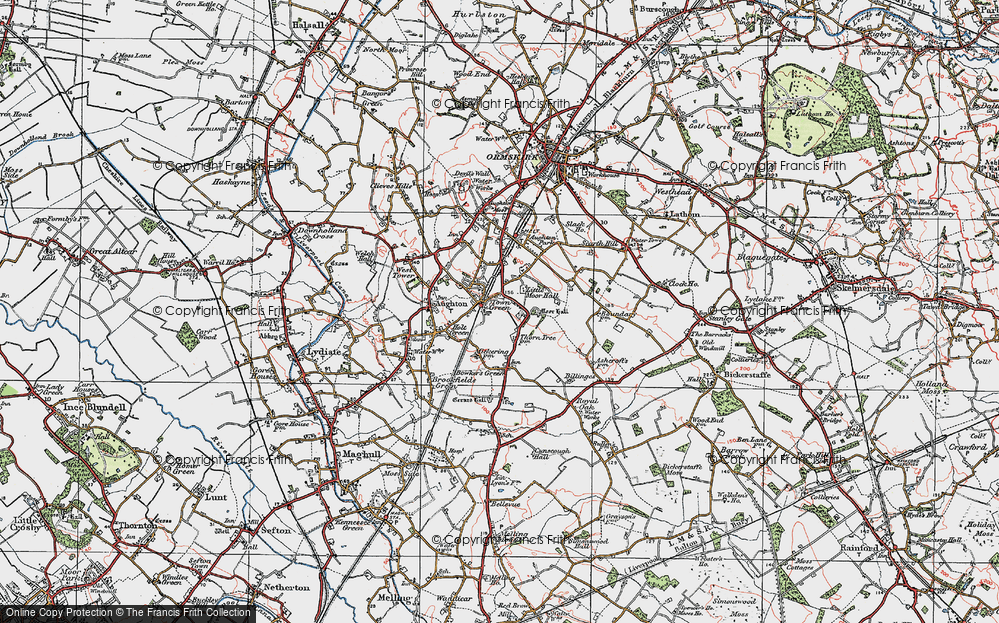 Old Map of Town Green, 1923 in 1923