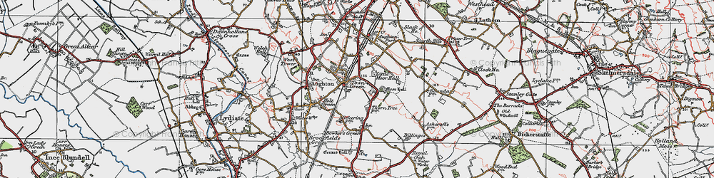 Old map of Town Green in 1923