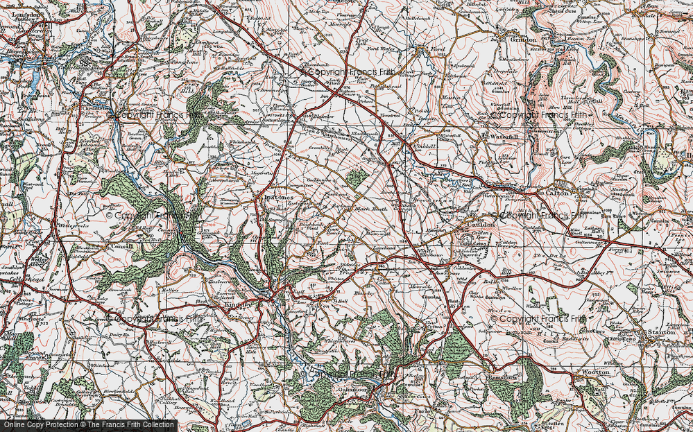 Old Map of Historic Map covering Black Heath in 1921