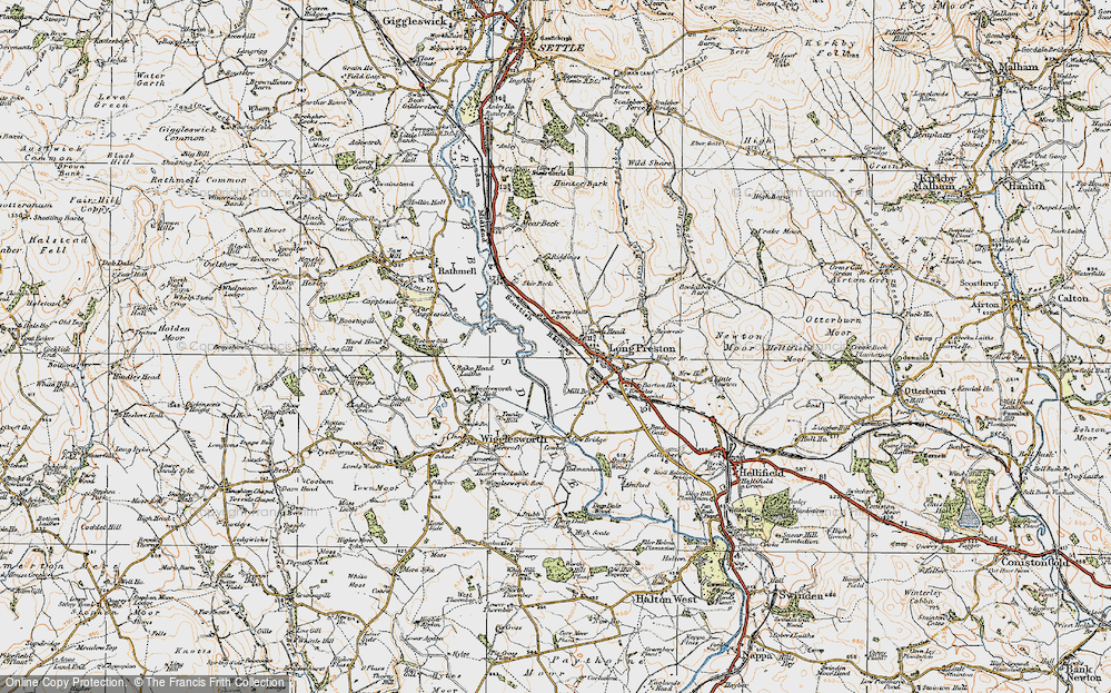 Old Map of Historic Map covering Ribblesdale in 1924