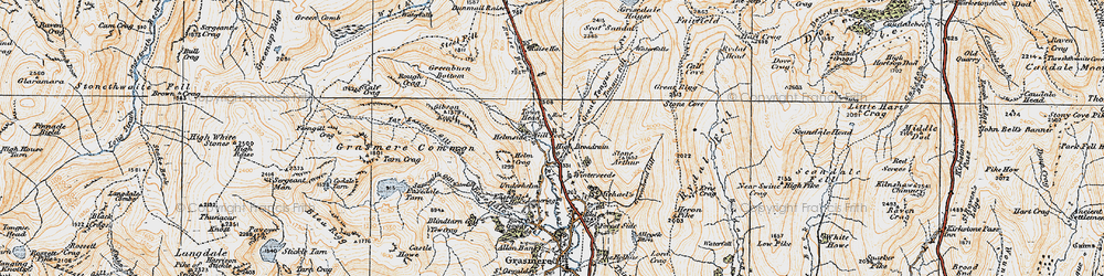 Old map of Willie Wife Moor in 1925