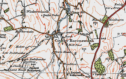 Old map of Town Head in 1925