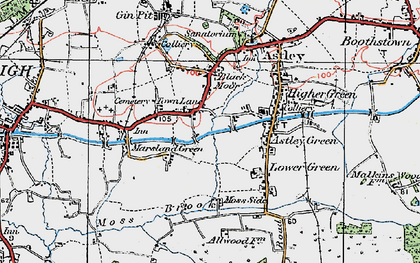 Old map of Town Lane in 1924