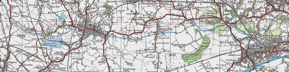 Old map of Town Lane in 1924