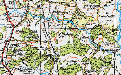 Old map of Town Littleworth in 1920
