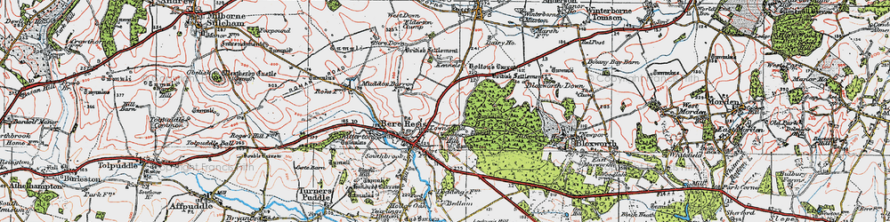 Old map of Bere Wood in 1919