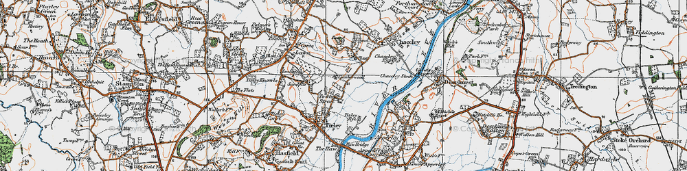Old map of Town Street in 1919