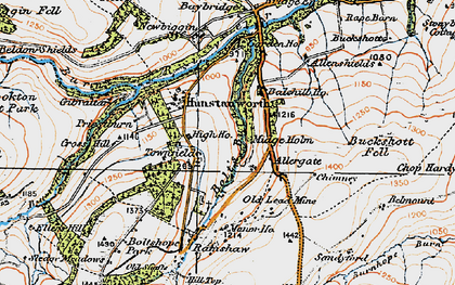 Old map of Buckshott Fell in 1925