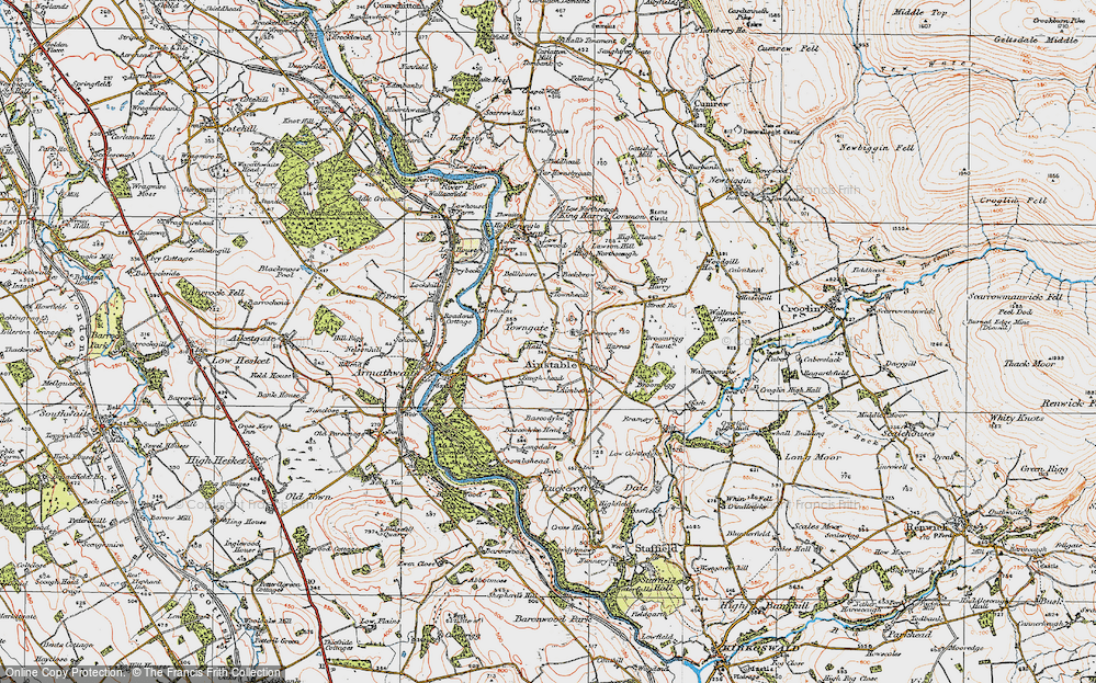 Old Map of Historic Map covering Bascodyke Foot in 1925