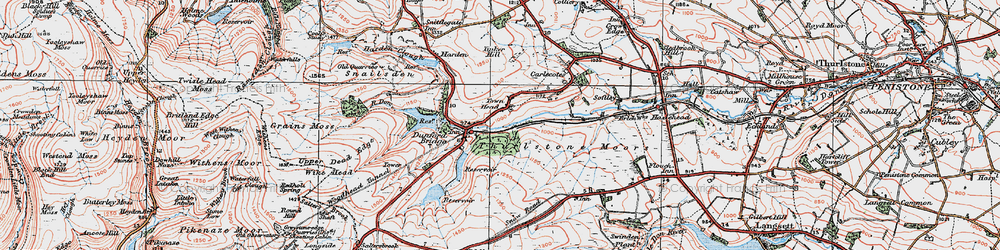 Old map of Wogden Clough in 1924