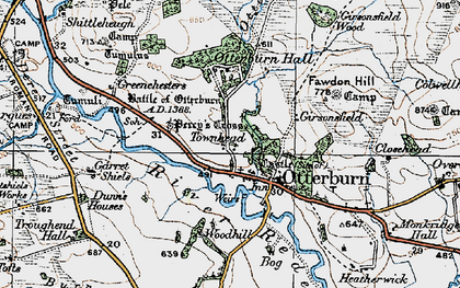 Old map of Tofts Burn in 1925