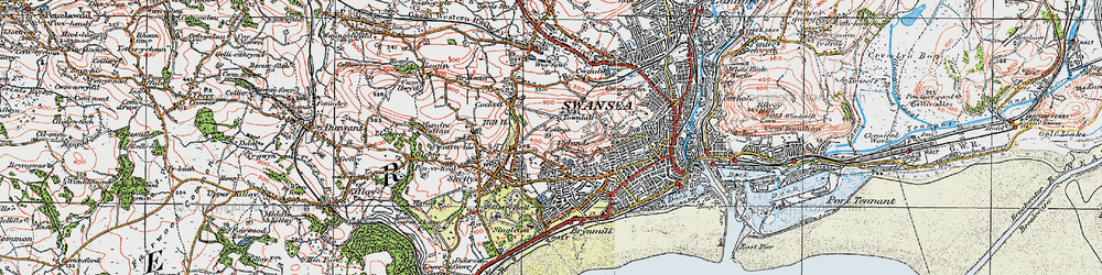 Old map of Townhill in 1923