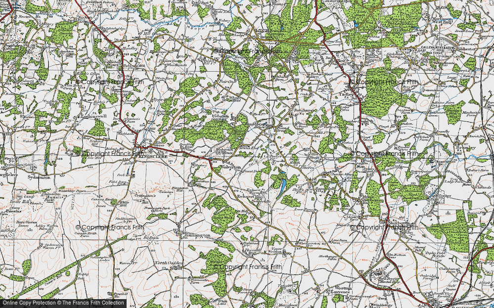 Old Map of Historic Map covering Wolverton in 1919