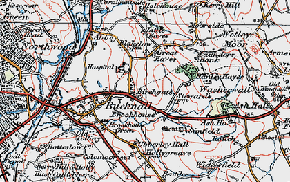 Old map of Townsend in 1921