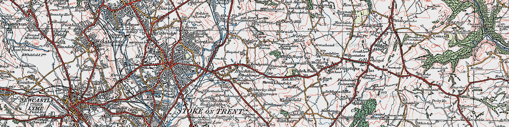 Old map of Townsend in 1921