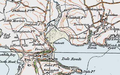 Old map of Townsend in 1922