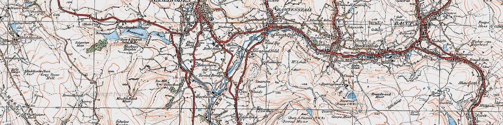 Old map of Townsend Fold in 1924