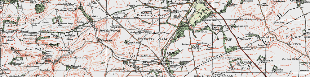 Old map of Towthorpe in 1924