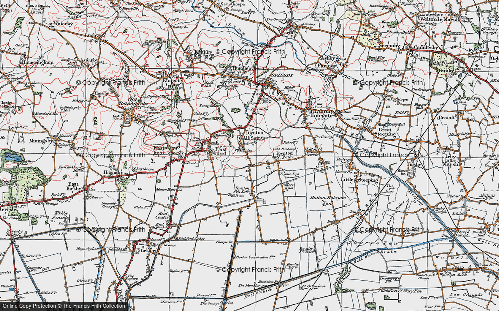 Old Map of Toynton All Saints, 1923 in 1923