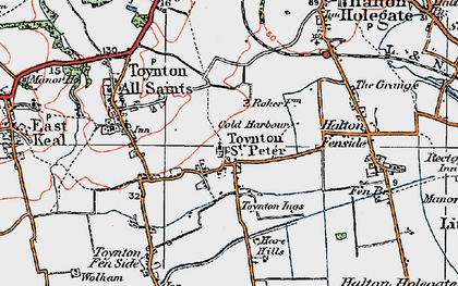 Old map of Toynton St Peter in 1923