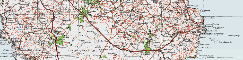 Old map of Traboe in 1919
