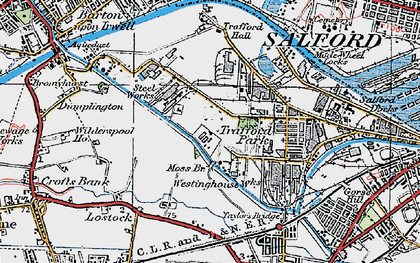Old map of Trafford Park in 1924