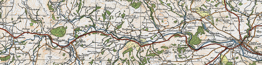 Old map of Abercamlais in 1923