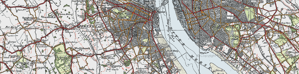 Old map of Tranmere in 1923