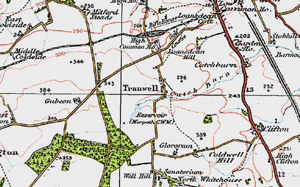 Old map of Tranwell in 1925